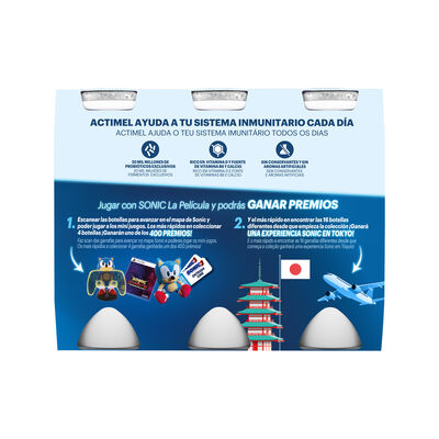 Actimel natural sin azúcares añadidos pack kids de 6x100g