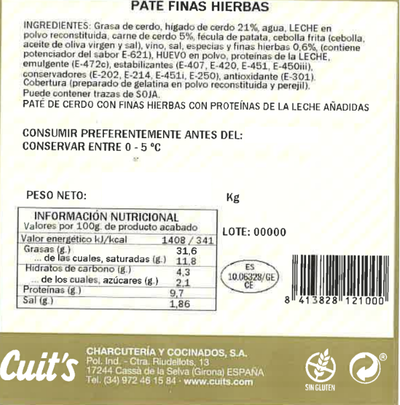Paté Cuit´s finas hierbas