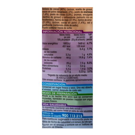Cereales rellenos sin gluten Alipende 500g cacao