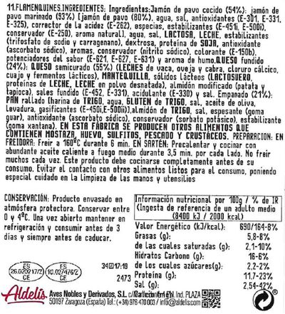 Flamenquín de pavo y queso Aldelis 255g