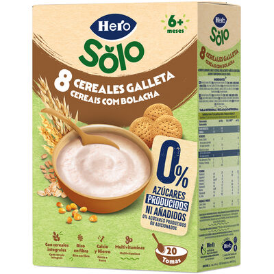 Papilla 8 cerales y galleta Hero Solo 340g
