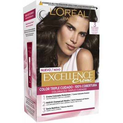 Tinte de cabello L'Or&eacute;al Excellence Creme n&ordm; 3 casta&ntilde;o oscuro