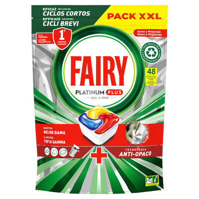 Detergente En Capsulas Para Lavavajillas Fairy 48U Platinum Plus