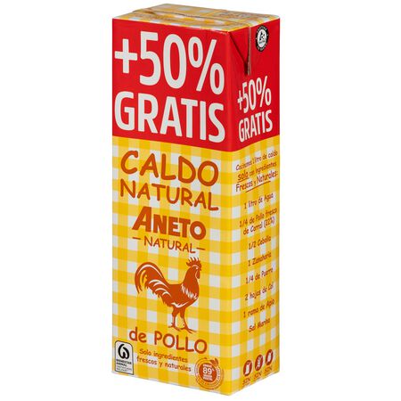 Caldo natural de pollo Aneto 1l + 50%