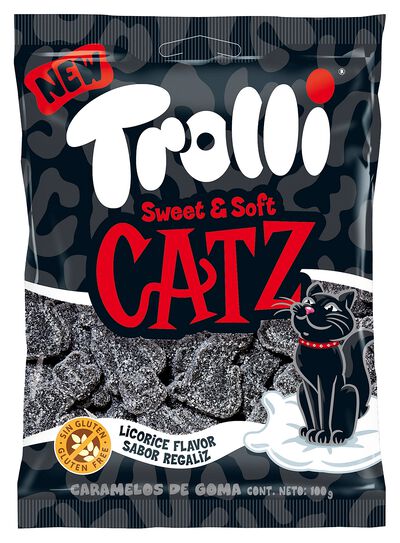 Golosina sabor regaliz Catz Trolli 100g