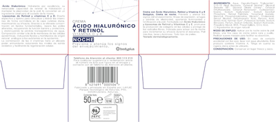 Crema de noche con &aacute;cido hialur&oacute;nico retinol Bodyplus 50ml