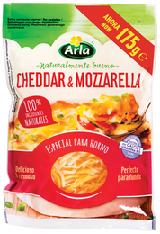 Rallado Cheddar& Mozzarella Arla 175 gr Especial Para Horno