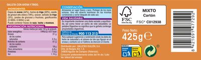 Galleta digestive Alipende 425g avena