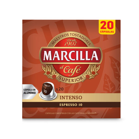 Café espresso intenso intensidad 10 Marcilla 20 cápsulas