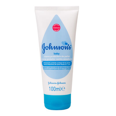 Crema protectora bebé pañal Johnson's 100ml alivio inmediato