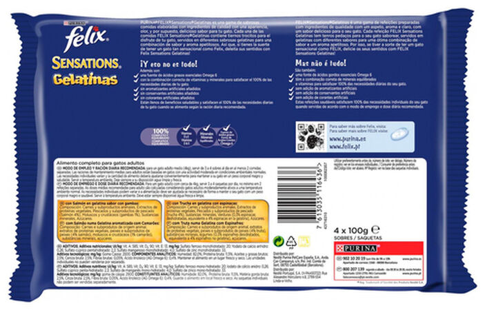 Comida húmeda gato Félix Sensation pescados pack 4