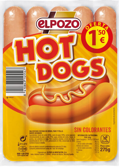 Salchicha El Pozo 275 gr Hot Dog
