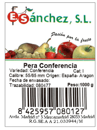 Pera conferencia bandeja 1kg