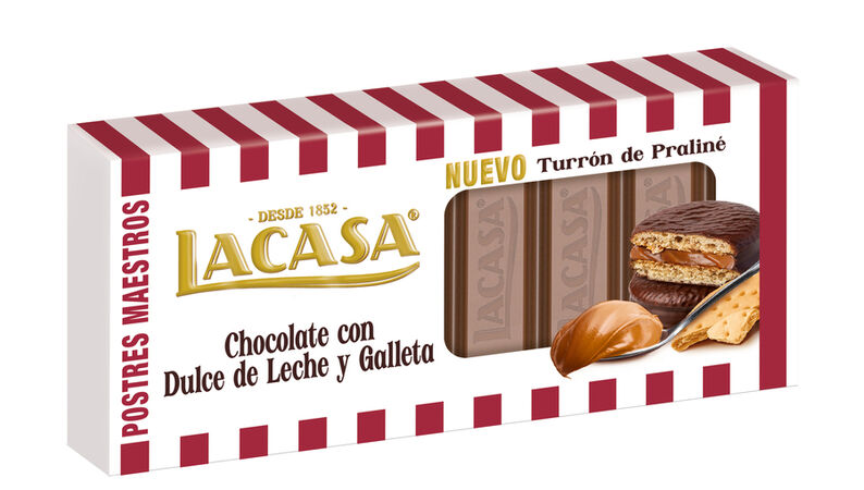 Turrón de chocolate y dulce de leche Lacasa 200g