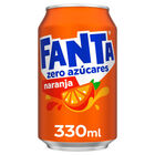 Refresco naranja Fanta lata 33cl zero az&uacute;cares