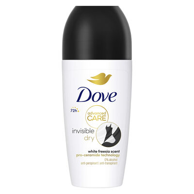 Desodorante en roll-on 0% Dove 50ml Invisible