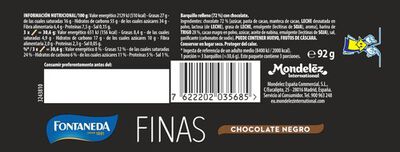 Galleta barquillo de chocolate negro Fontaneda 92g