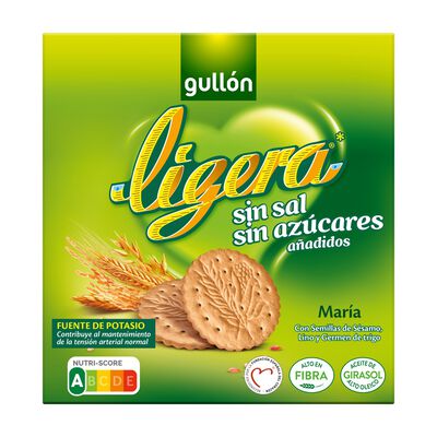 Galleta sin az&uacute;cares a&ntilde;adidos sin sal Gull&oacute;n 600g ligera