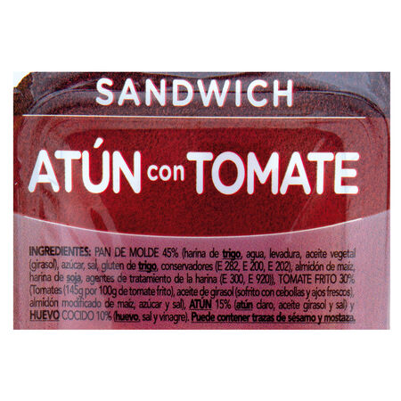 Sandwich 150g Atún con tomate