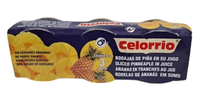 Piña en su jugo en rodajas Celorrrio pack 3