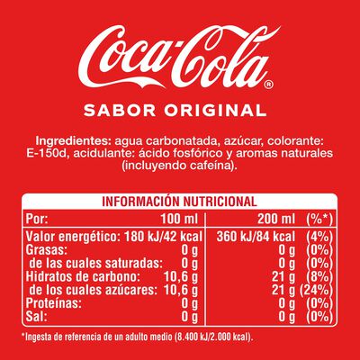 Refresco cola Coca-Cola mini lata 20cl pack 6
