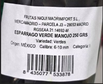 Esp&aacute;rrago manojo 250g