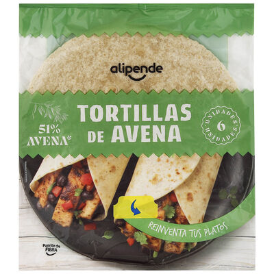 Tortilla con 51% de avena 6 unidades Alipende 360g