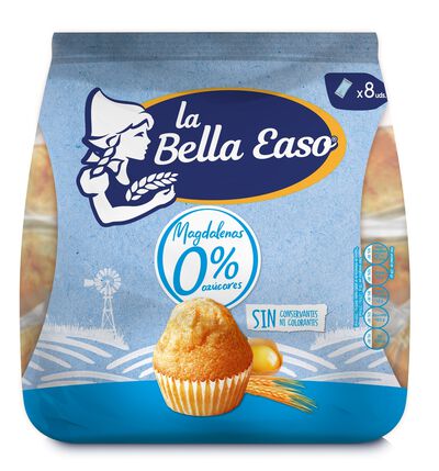Magdalenas sin az&uacute;car a&ntilde;adido La Bella Easo 232g