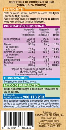 Chocolate negro sin gluten Alipende 200g para fundir