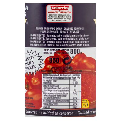 Tomate triturado Celorrio bote 800g