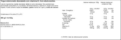 Yogur desnatado Vitalinea cremoso pack 4 edulcorado