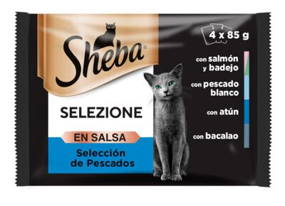 Sheba Selezione Comida Húmeda para Gatos Selección Pescados en Salsa Multipack 4x85g