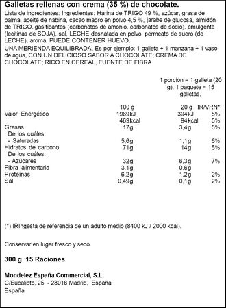 Galletas de chocolate Príncipe Lu 300g