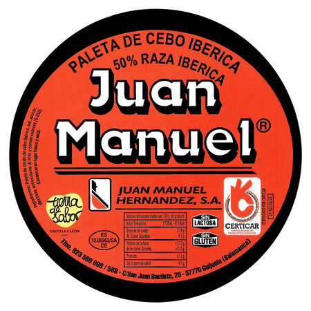 Centro de paleta cebo 50% Ibérico Juan Manuel al corte