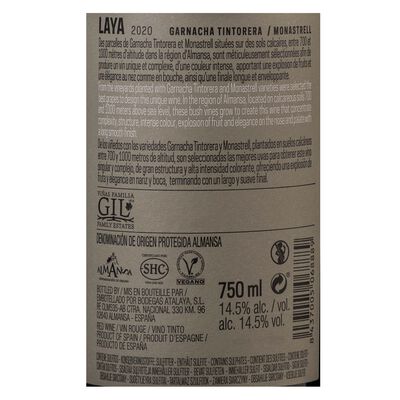Vino tinto DO Almansa Laya
