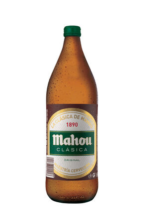 Cerveza rubia Mahou Clásica botella 1l