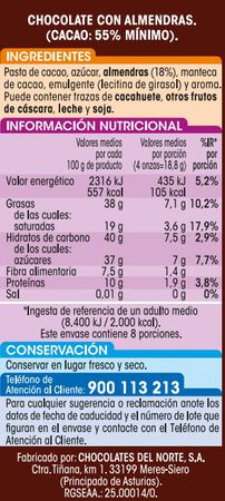 Chocolate puro sin gluten Alipende 150g con almendras