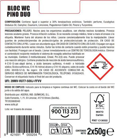 Limpiador wc colgador con aroma a pino Lanta 2 unidades