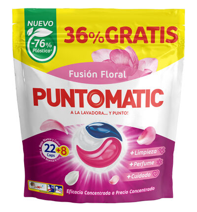 Detergente En Capsulas Puntomatic 22 + 8 Lavados Floral