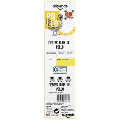 Medias alas de pollo Alipende 650g aproximadamente