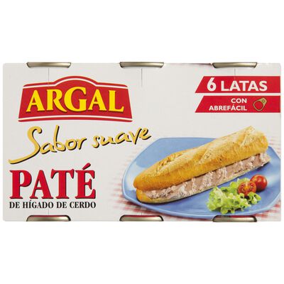 Paté sabor suave Argal pack 6
