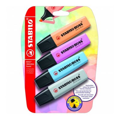 Marcador Fluorescente Stabilo Boss 4 Unidades Pastel