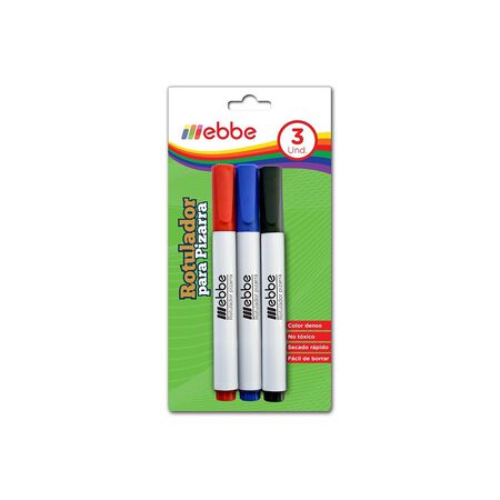 Rotulador Pizarra Ebbe 3 Unidades Colores
