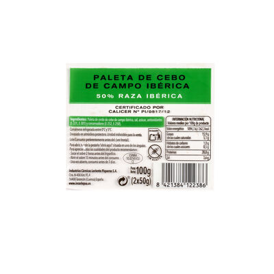 Paleta cebo de campo 50% ibérica Lasencia pack 2 de 50g