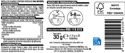Infusión Alipende 20u digestiva