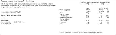 Mousse Danone pack 4 natural azucarado