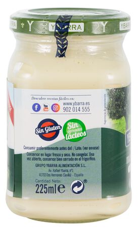 Mayonesa aceite oliva sin gluten sin lactosa Ybarra 225ml