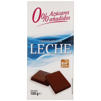 Chocolate con leche sin azúcar añadido sin gluten 100g