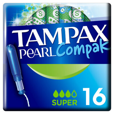 Tamp&oacute;n con aplicador Tampax Pearl compak 16 uds super