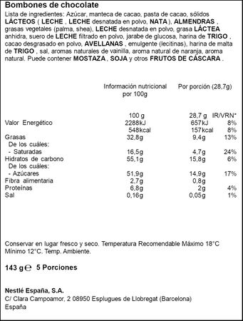 Bombones caja roja Nestlé 143g + Peluche